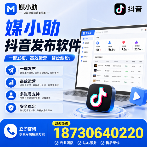 天门媒小助抖音快手批量发布软件